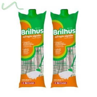 Imagem de Kit 2 Refil Úmido Mop Esfregão Algodão Brilhus Bettanin - Betanin