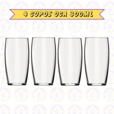 Imagem de Jogo 2 Copos Oca 300 ML Transparente Elegante Bebibas Sucos - NADIR FI