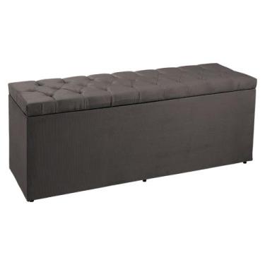 Imagem de Calçadeira Recamier Baú King 1,95m Madrid Suede - Pallazio, Cinza