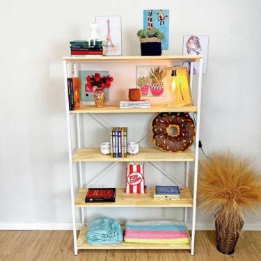 Imagem de Estante Style de Ferro e Madeira Ample 5 Prateleiras Industrial Natura