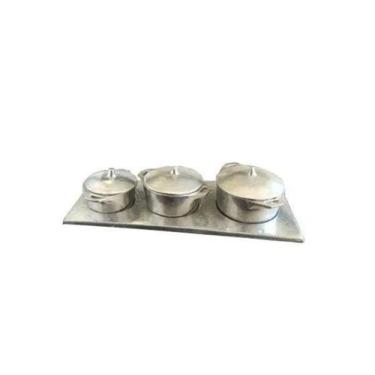 Imagem de Kit Miniatura Caçarolas Alumínio Batido Porções sem Fogão - Aluminios 