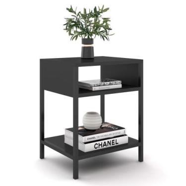 Imagem de Mesa de Cabeceira Estilo Industrial Plaza L03 Preto - Mpozenato, Preto