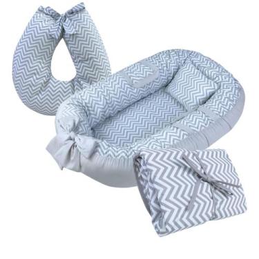 Imagem de Kit Almofada Amamentação Ninho Redutor Trocador de Fraldas 3 Peças com