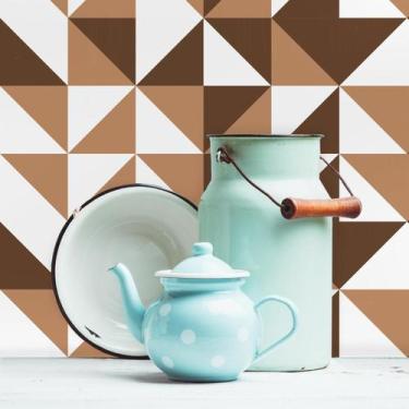 Imagem de Adesivo de Azulejo 20x20 para Cozinha Marrom Brooklyn 24un - Quartinho