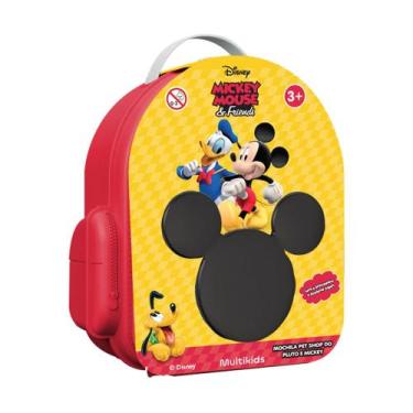 Imagem de Mochila Pet Shop do Pluto e Mickey Disney Multikids - BR2184, Cinza