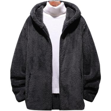 Imagem de 6XL 7XL 8XL Plus Size Masculino Jaqueta de Lã Outono E Inverno Térmico Quente Casaco Com Capuz Jaquetas Bomber Novas Roupas Masculinas-preto, Cinza Escuro, 6XL