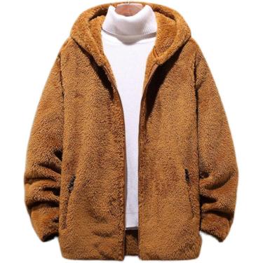 Imagem de Jaqueta de lã masculina plus size, 6xl 7xl 8xl, outono e inverno, térmica, quente, com capuz, jaquetas bomber, novas roupas masculinas-preto, cáqui, 4xl