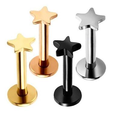 Imagem de Piercing Tragus Labret Cartilagem Mini Estrela 4 Mm Aço - De Castro jo