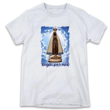 Imagem de 1 Camiseta Personalizada Nossa Senhora Aparecida Fundo Azul Céu - W3Ar