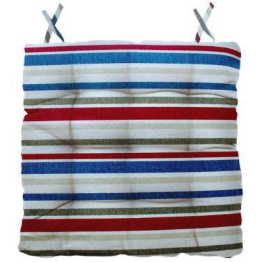 Imagem de Almofada Para Cadeira Futton Ox Tropical 40x40cm - Listras Vermelha - 