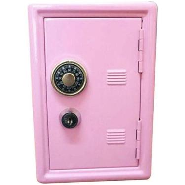 Imagem de Mini Cofre Mecânico Segredo Chaves Dinheiro Joias Rosa - Lorben