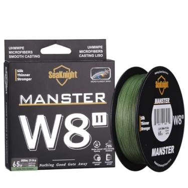 Imagem de SeaKnight MANSTER W8 II Linha de pesca trançada de 8 fios - Super forte, resistente à abrasão, linha trançada sem estiramento - 6,8 kg a 45,4 kg Teste para trança de linha de pesca em água salgada e