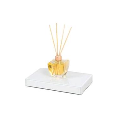 Imagem de Bandeja Vidro Branco Lavabo Banheiro Decoração  - Inova Decor