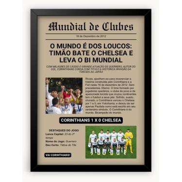 Imagem de Quadro Mundial de Clubes / Corinthians com Moldura e Acetato A3 42x30c