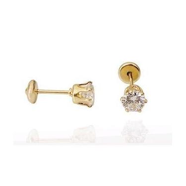 Imagem de Brinco Feminino Pequeno de Zirconia Folheado Ouro 18k Antialérgico - M