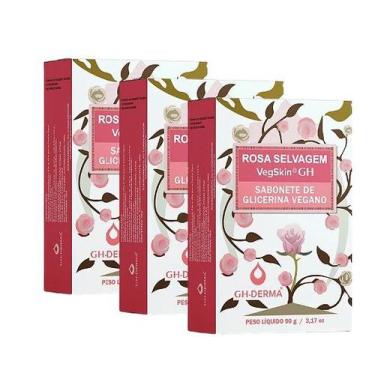 Imagem de Kit com sabonetes de glicerina vegano rosa selvagem gh / kit com 3 uni