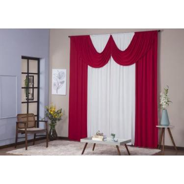 Imagem de Cortina Paris 4,00 x 2,80 com Bando Sala Quarto Porta Balcão Malha Gel