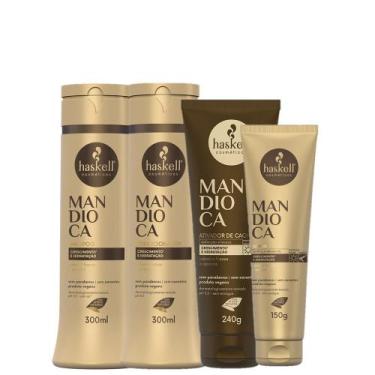Imagem de Haskell Mandioca Duo 300ml Leave-in 240g e Ativador de Cachos 240g
