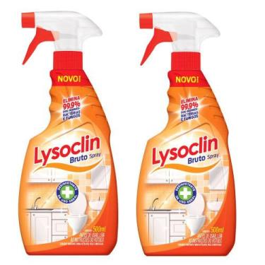 Imagem de Kit 2 Desinfetante Multiuso 500ml Lysoclin Bruto Spray - Nobel do Bras