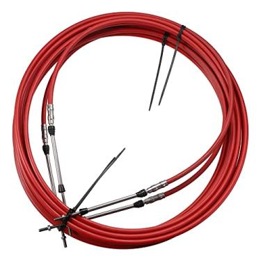 Imagem de Motoforti 2 peças, 7 metros, 7 metros, 276 polegadas, Marine Type 3300/33C Cabo de caixa de controle remoto de mudança do acelerador para motor de popa Yamaha Sistema de direção do motor do barco vermelho