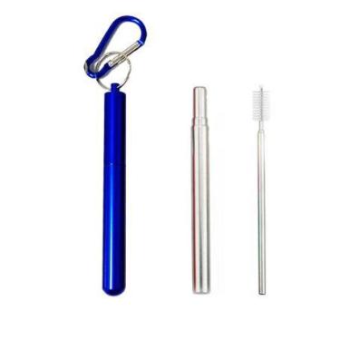 Imagem de Canudo de Inox Chaveiro Retrátil - CAN.U.DO, Azul