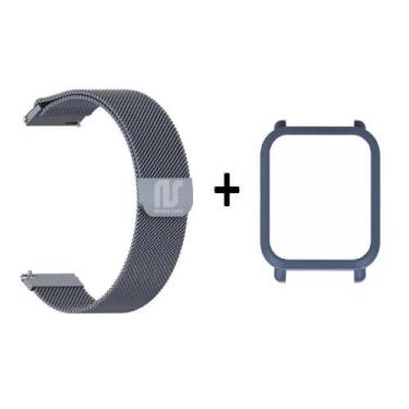 Imagem de Kit Pulseira Compatível com Amazfit Bip De Metal / Aço - Magnética + C
