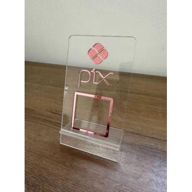 Imagem de Placa Pix Pagamento QrCode para Mesa Balcão Base em Acrílico - PEDRI, 