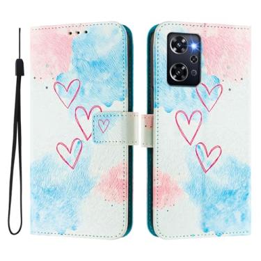 Imagem de Capa carteira para Oppo Reno 9A, 3 compartimentos para cartão, 1 compartimento para dinheiro, capa flip de couro PU com padrão fofo, capa com fivela magnética à prova de choque, compatível com sem fio