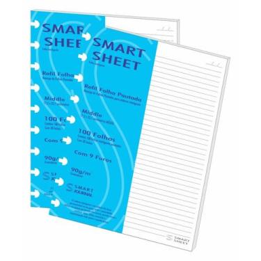 Imagem de Kit 2 Refil Caderno Inteligente 90g 100 Folha Pautado Medio - Best