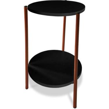 Imagem de Mesa Mesinha De Canto Redonda Decoração Qatar Industrial Cobre - Genus