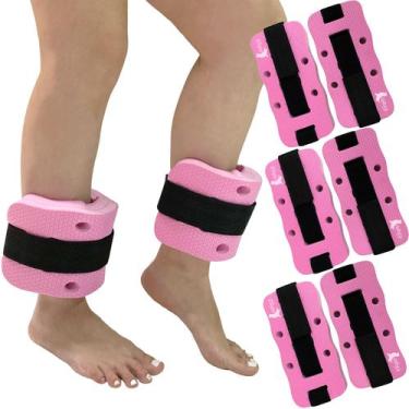 Imagem de Kit 3 Pares Caneleiras Hidroginástica em EVA 3 à 4kg DF1101 Rosa Dafoc