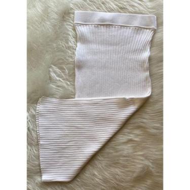 Imagem de Saia midi canelada lisa - Sweet Cotton Malhas, Branco, Tam único vest 