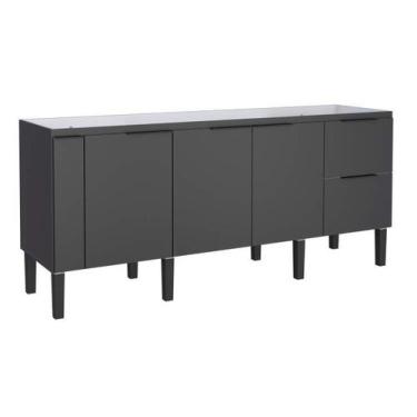 Imagem de Gabinete de Cozinha Preto em Madeira Montado 194cm Cisne Cozimax