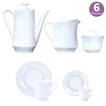 Imagem de Jogo Chá Café 6 Pessoas Arabesco Porcelana Schmidt 27 Peças - Porcelan