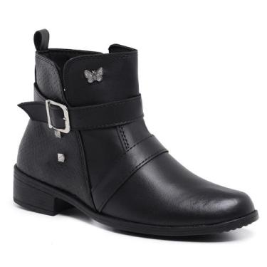 Imagem de Bota Cano Curto Feminina Sola Flat Leve Conforto Dia a Dia - Gmm Shoes