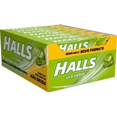 Imagem de Pack com 21 Bala Dura Halls Uva Verde 28g