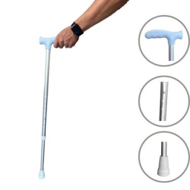 Imagem de Bengala Bastão De Alumínio Regulável Até 130kg Leve Alo, Cinza com Cin