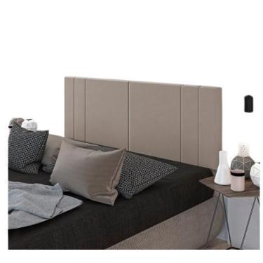 Imagem de Cabeceira Suspensa Cama Box Solteiro RISCADA Suede 90x55 - CASA HP, Be