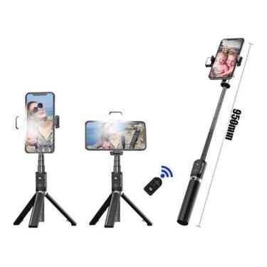 Imagem de Bastão Pau Selfie Tripe Luz Led Bluetooth Retratil Celular