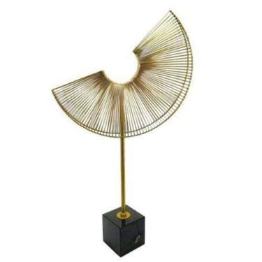 Imagem de Escultura Decorativa Contemporaneo Desing Metal Marmore Luxo - LUXdéco