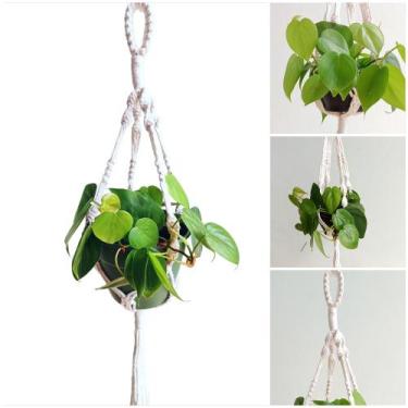 Imagem de Suporte Suculenta Decorativo Vaso Pequeno Macrame Hanger - Catex
