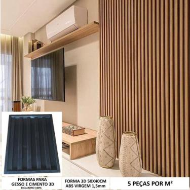 Imagem de Forma Molde 3d Ripado 50x40cm Abs 1,5mm Forma Gesso/cimento 3d IN606 -