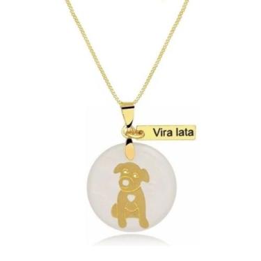 Imagem de Gargantilha Com Pingente Pet Vira-Lata Banhado a Ouro - Joias Dani Sam