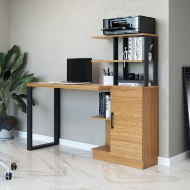 Imagem de Escrivaninha com Balcão 1,53m Estilo Industrial F17 Pradel Móveis, Fre