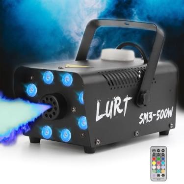 Imagem de LURT Máquina de Nevoeiro Mini Máquina de Fumaça 13 Luzes Coloridas 500W 2500CFM Pequena com Controle Remoto Sem Fio Modo Automático Portátil para Interior Exterior Festa Casamento Halloween DJ e