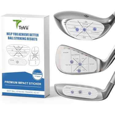 Imagem de ToVii Conjunto de fitas de impacto de golfe de 200 peças ~ 300 peças, adesivos de impacto de clube para ferros de madeira e putters, ajuda de treinamento útil para melhorar a precisão do balanço (para