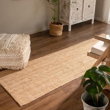 Imagem de NATURAL FURNISH Tapete de juta multiuso macio feito à mão, antiderrapante, ultramacio, para área de sofá, sala de estar, escritório, quarto, quarto de hóspedes, cozinha (amarelo, 6 x 2 metros)