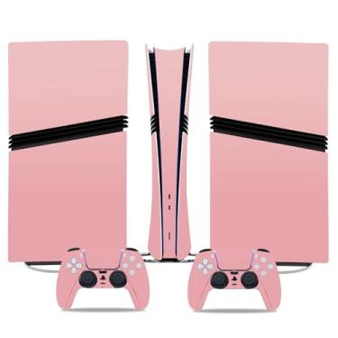 Imagem de Capa de console para PS5 Pro, capa adesiva para controle PS5 Pro, película protetora de vinil para edição digital (rosa)