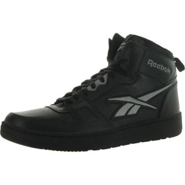 Imagem de Reebok Tênis de basquete unissex adulto ressonador médio, Preto/cinza puro, 13.5 Women/12 Men