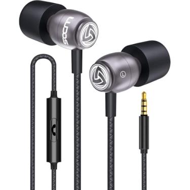 Imagem de LUDOS Fones de ouvido intra-auriculares Clamor com fio, 5 anos de garantia, fones de ouvido com microfone, fones de ouvido com isolamento de ruído, espuma de memória para iPhone, Samsung, estudantes